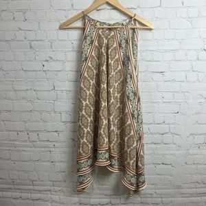 Max Studio Hankerchief Style Loose fit Asymmetrical Paisley printed top M